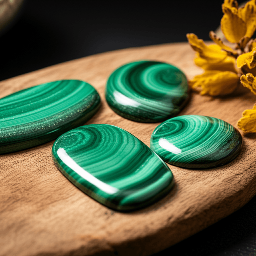 Malachite Cabochons — Lot C (Large)